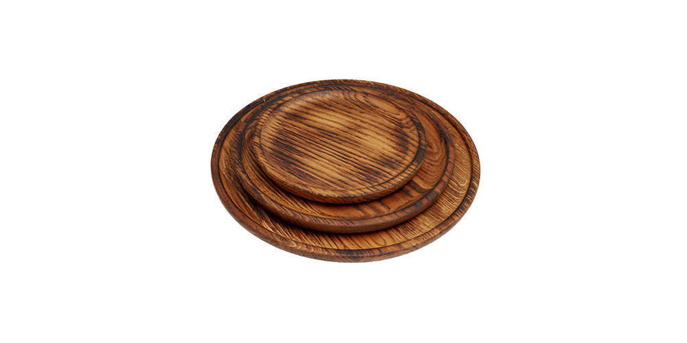Деревянная тарелка с обжигом Дуб средняя 22 см 2